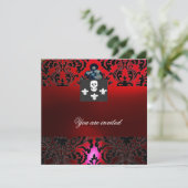 BLACK CORSAIR SKULL & FLEUR DE LIS MONOGRAM red Kaart (Staand voorkant)