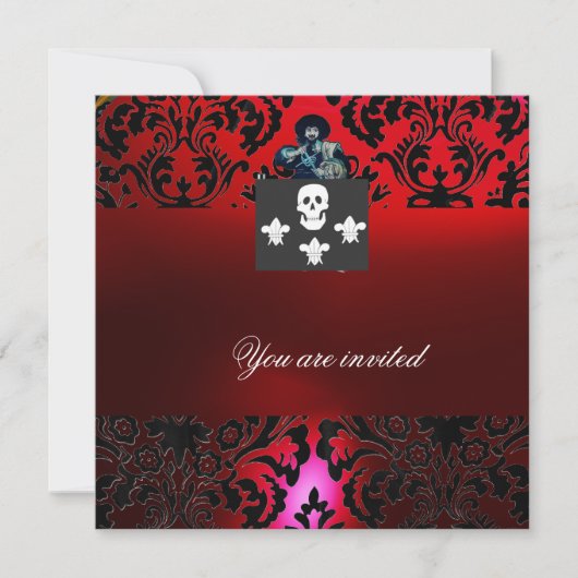 BLACK CORSAIR SKULL & FLEUR DE LIS MONOGRAM red Kaart (Voorkant)