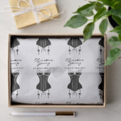 Black Corset Lingerie Boutique Logo Tissue Paper Tissuepapier (Geschenk)