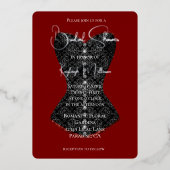 Black Corset Vrijgezellenfeest Folie Uitnodiging (Voorkant)