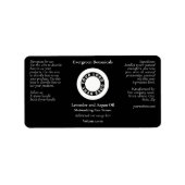 Black cosmetics dropper bottle label with logo (Voorkant)