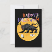 black cougar on halloween night invitation card (Voorkant)