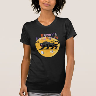 black cougar on halloween night invitation card t-shirt