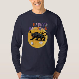 black cougar on halloween night t-shirt