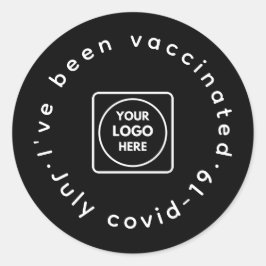 Black Covid-19-Sticker | Aangepaste zakelijke logo Ronde Sticker