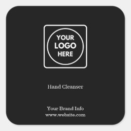 Black Covid-19-Sticker | Custom Business Sanitizer Vierkante Sticker