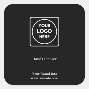 Black Covid-19-Sticker Custom Business Sanitizer Vierkante Sticker