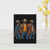 Black Cowboy Afro-Amerikaanse Western Rodeo Melani Kaart (Gele Bloem)