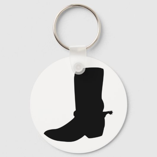 Black Cowboy Boot met Spurs Sleutelhanger (Voorkant)