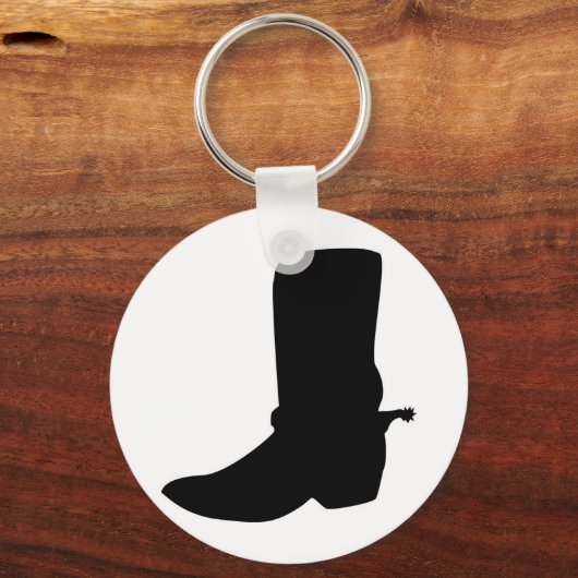 Black Cowboy Boot met Spurs Sleutelhanger (Voorkant)