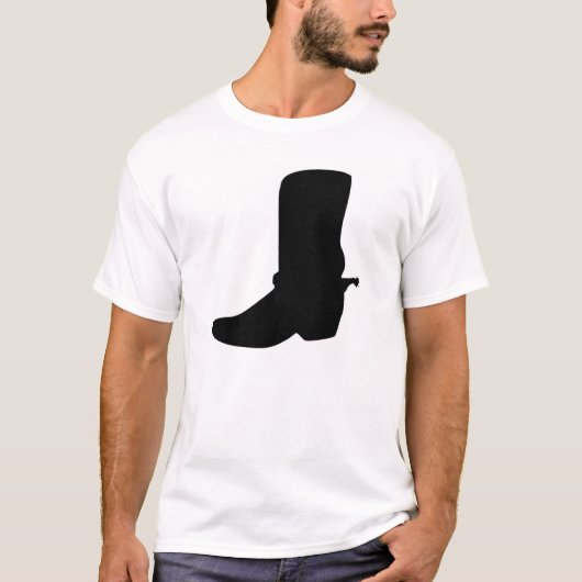 Black Cowboy Boot met Spurs T-shirt (Voorkant)