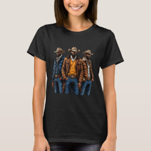 Black Cowboy Melanin Afro-Amerikaanse Western Rode T-shirt