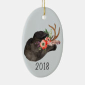 Black Cowboy Pet Keepomwille Jaar Keramisch Ornament (Rechts)