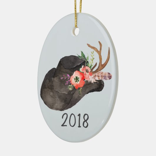Black Cowboy Pet Keepomwille Jaar Keramisch Ornament (Links)