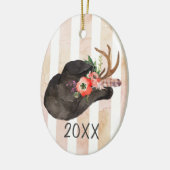 Black Cowboy Pet Keepomwille Jaar Keramisch Ornament (Links)