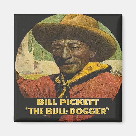 Black Cowboy Steer Dogger Magnet (Voorkant)