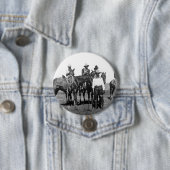 Black Cowboys at Bonham Texas 1890 Ronde Button 7,6 Cm (In situ)