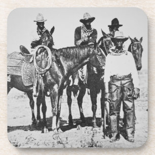 Black Cowboys at Bonham, Texas, c.1890 (b/w foto) Drankjes Onderzetter