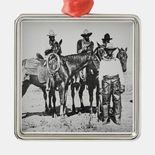 Black Cowboys at Bonham, Texas, c.1890 (b/w foto) Metalen Ornament (Voorkant)