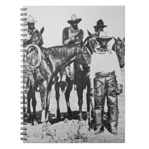 Black Cowboys at Bonham, Texas, c.1890 (b/w foto) Notitieboek