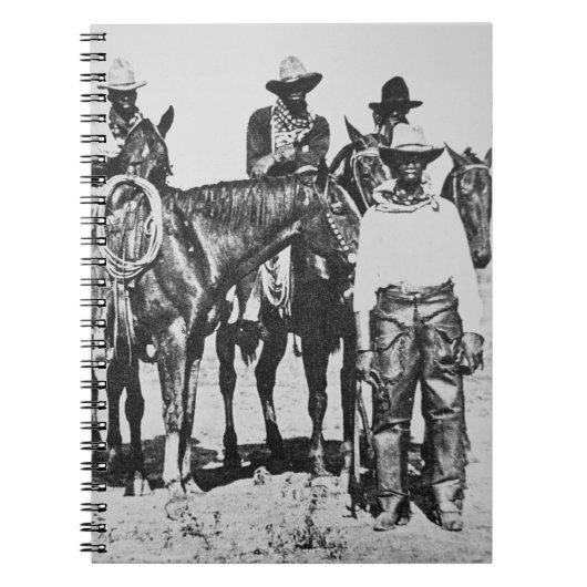 Black Cowboys at Bonham, Texas, c.1890 (b/w foto) Notitieboek (Voorkant)