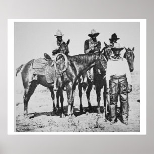 Black Cowboys at Bonham, Texas, c.1890 (b/w foto) Poster