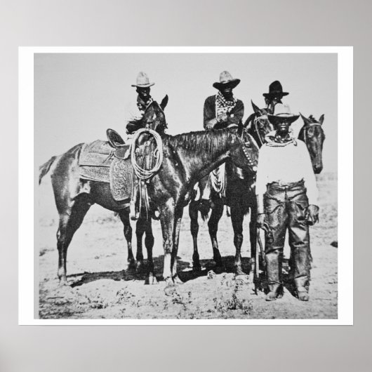 Black Cowboys at Bonham, Texas, c.1890 (b/w foto) Poster (Voorkant)