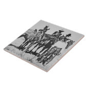 Black Cowboys at Bonham, Texas, c.1890 (b/w foto) Tegeltje (Zijkant)