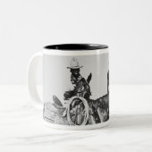 Black Cowboys at Bonham, Texas, c.1890 (b/w foto) Tweekleurige Koffiemok (Voorkant links)