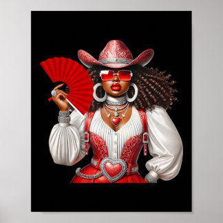 Black Cowgirl Melanin Western Country Vrouwen Poster