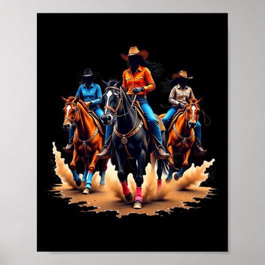 Black Cowgirl Texas Western Rodeo Melanin Black Hi Poster (Voorkant)