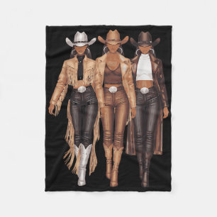 Black Cowgirl Western T-shirt Rodeo Country Vrouwe Fleece Deken