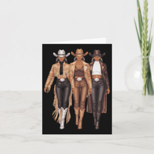 Black Cowgirl Western T-shirt Rodeo Country Vrouwe Kaart