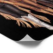 Black Cowgirl Western T-shirt Rodeo Country Vrouwe Poster (Hoek)