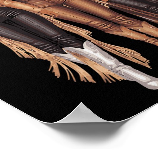 Black Cowgirl Western T-shirt Rodeo Country Vrouwe Poster (Hoek)