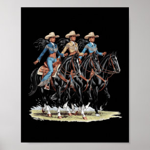 Black Cowgirl Westerne Melanin Rodeo Afrikaanse ge Poster