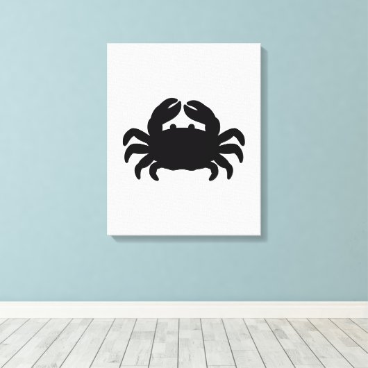 Black Crab Silhouette Canvas Afdruk (Insitu (Houten vloer))