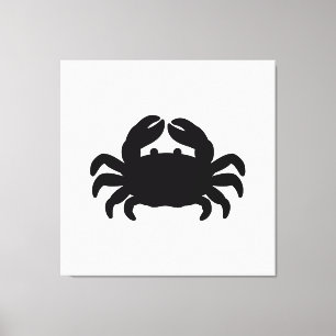 Black Crab Silhouette Canvas Afdruk