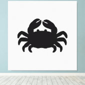 Black Crab Silhouette Canvas Afdruk (Insitu (Houten vloer))
