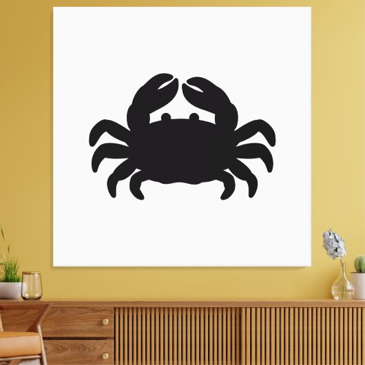 Black Crab Silhouette Canvas Afdruk (Insitu (Woonkamer))