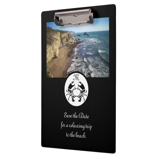 Black Crab Stencil Monogram Foto Klembord (Links)