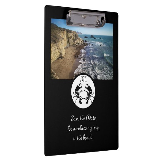 Black Crab Stencil Monogram Foto Klembord (Rechts)