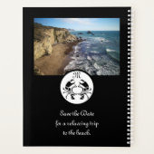 Black Crab Stencil Monogram Foto Planner (Achterkant)