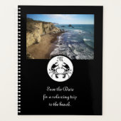 Black Crab Stencil Monogram Foto Planner (Voorkant)