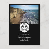 Black Crab Stencil Monogram Foto Uitnodiging Briefkaart (Voorkant)