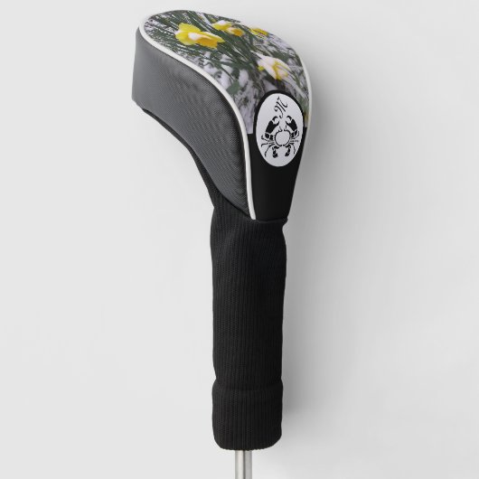 Black Crab Stencil Monogram w Foto Golfheadcover (Schuin)