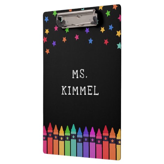 Black Crayons & Stars Curriculum Leraar Klembord (Links)