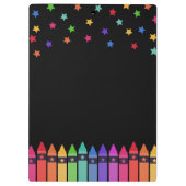 Black Crayons & Stars Curriculum Leraar Klembord (Achterkant)