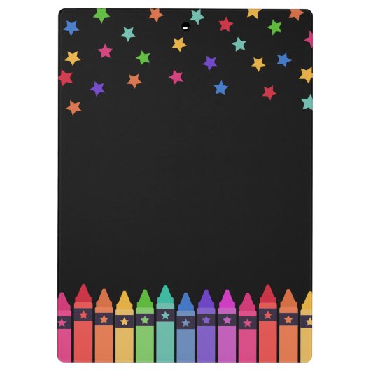 Black Crayons & Stars Curriculum Leraar Klembord (Achterkant)