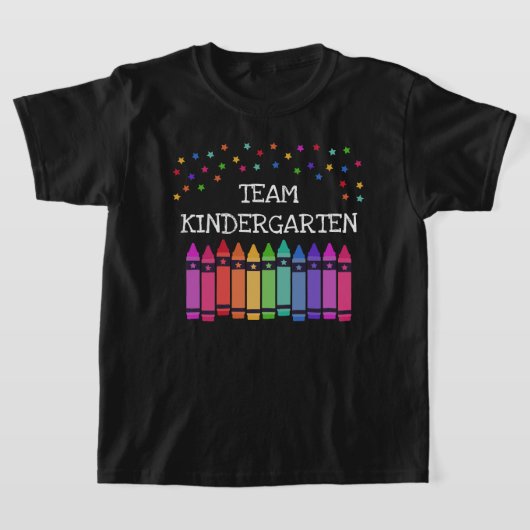 Black Crayons & Stars Team Kleuterschool T-shirt (Laagn)